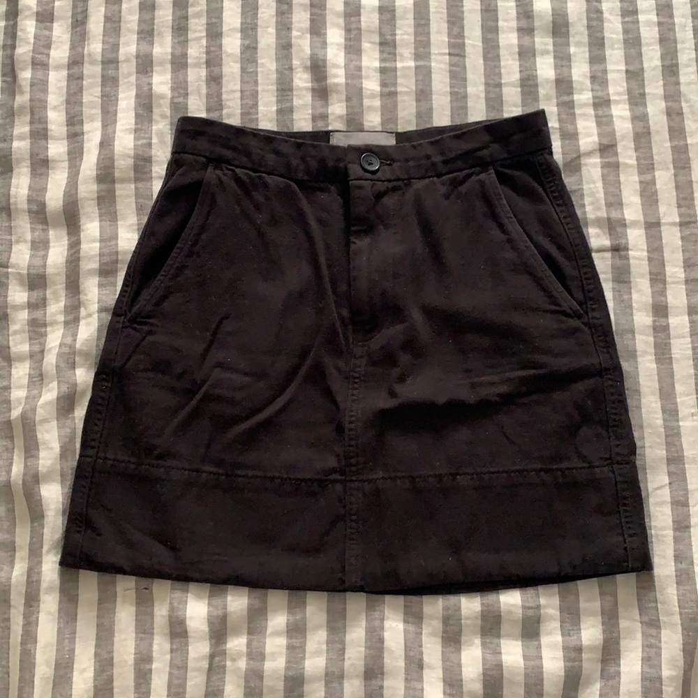 Everlane Canvas Stamp Skirt Black